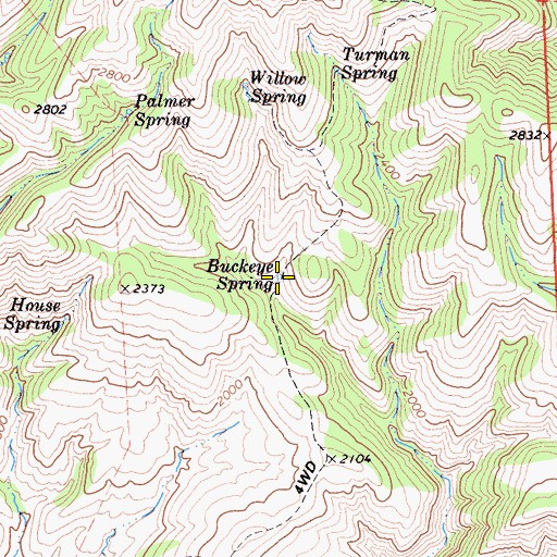 Topographic Map of Buckeye Spring, CA