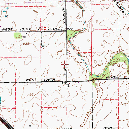 Topographic Map of Town of Whitestown, IN