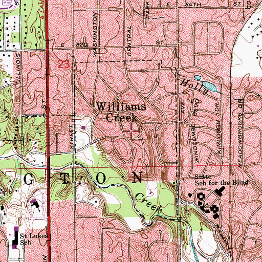 Topographic Map of Town of Williams Creek, IN