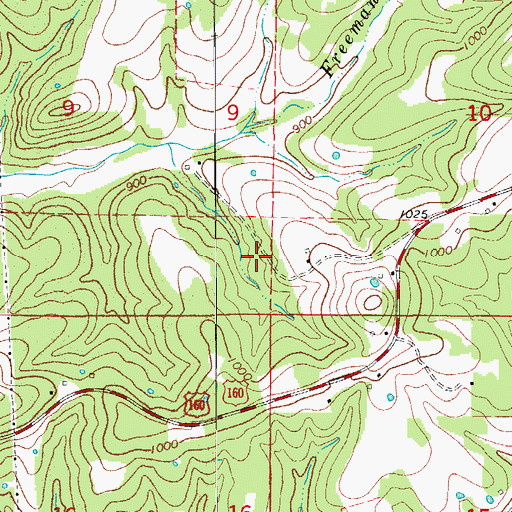 Topographic Map of Township of West Bridges, MO