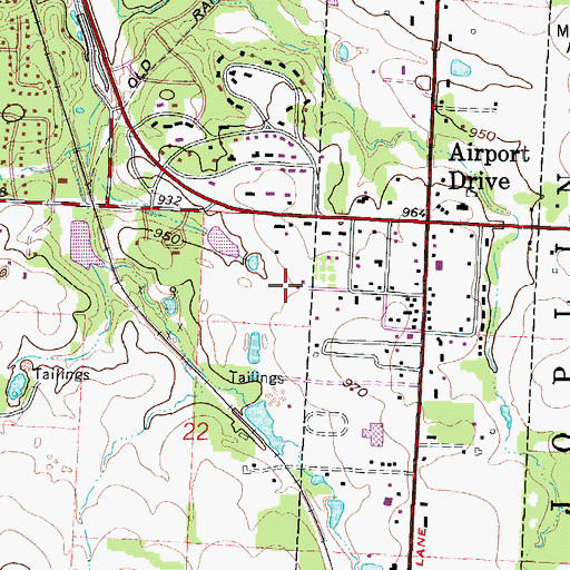 Topographic Map of Village of Airport Drive, MO