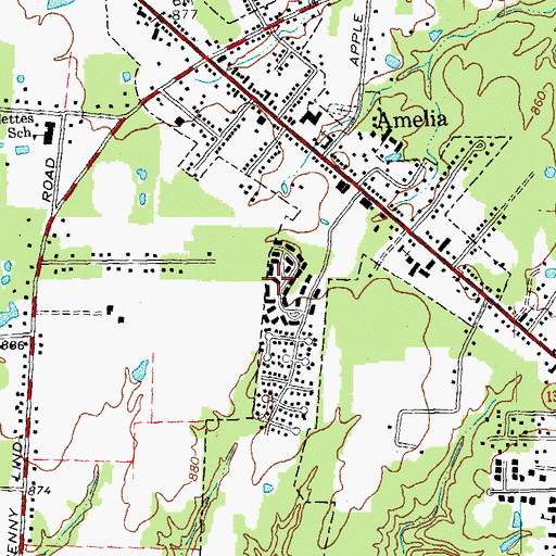 Topographic Map of Village of Amelia, OH