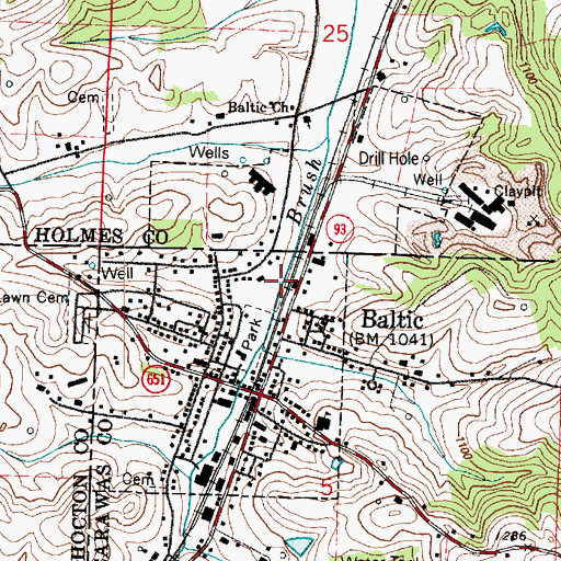 Topographic Map of Village of Baltic, OH