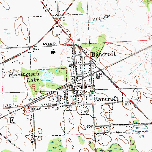 Topographic Map of Village of Bancroft, MI