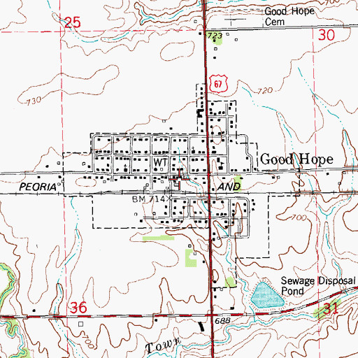 Topographic Map of Village of Good Hope, IL