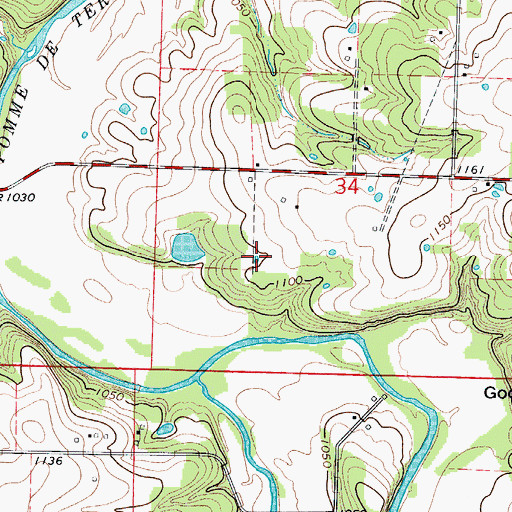 Topographic Map of Village of Goodnight, MO