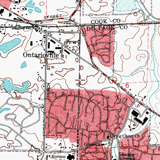 Topographic Map of Village of Hanover Park, IL