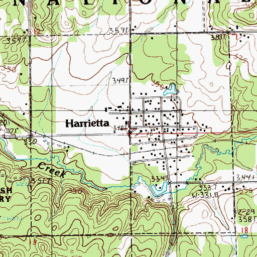 Topographic Map of Village of Harrietta, MI
