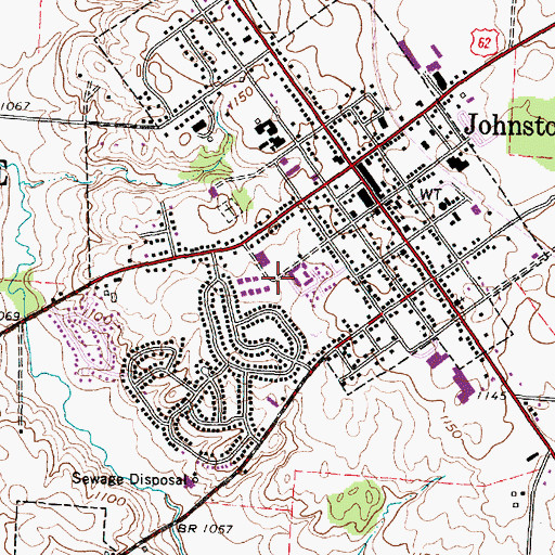 Topographic Map of Village of Johnstown, OH