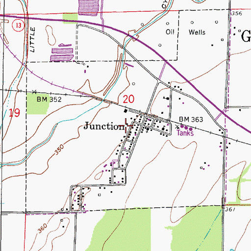 Topographic Map of Village of Junction, IL