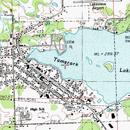 Topographic Map of Village of Lakeview, MI