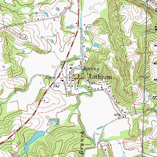 Topographic Map of Village of Lithium, MO