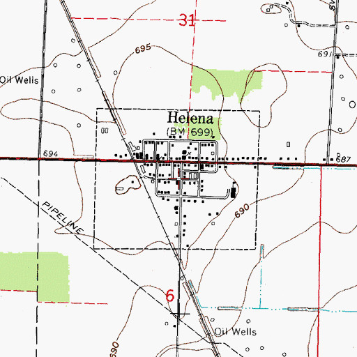Topographic Map of Village of Helena, OH