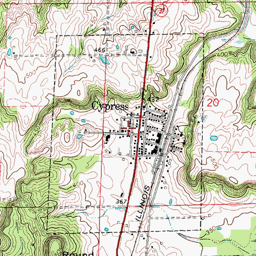Topographic Map of Village of Cypress, IL