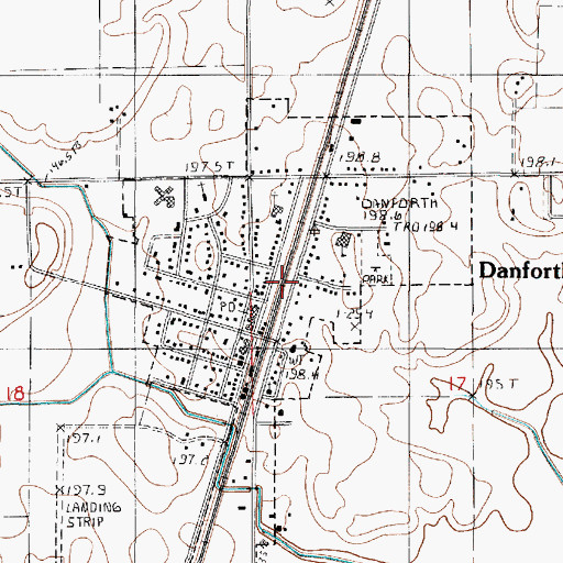 Topographic Map of Village of Danforth, IL