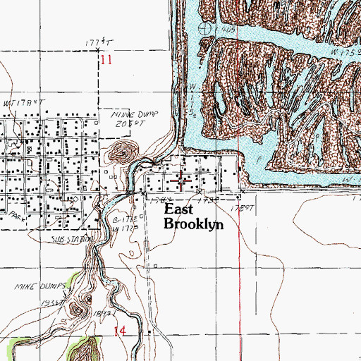 Topographic Map of Village of East Brooklyn, IL