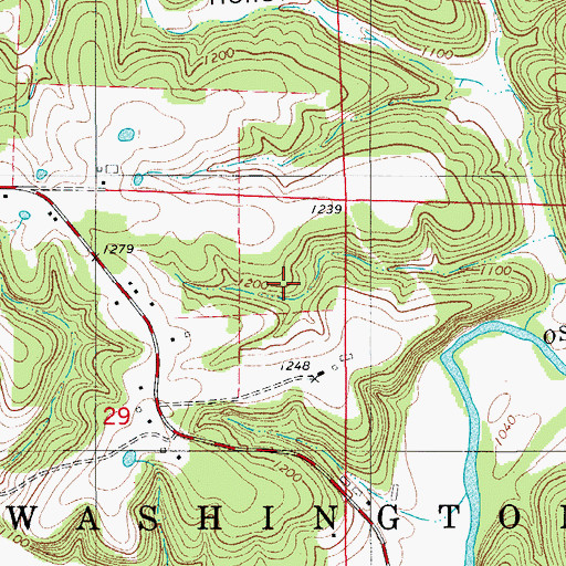 Topographic Map of Village of Evergreen, MO