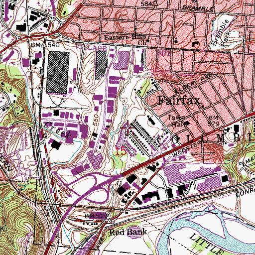 Topographic Map of Village of Fairfax, OH