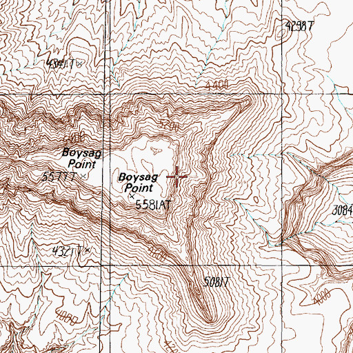 Topographic Map of Boysag Rim, AZ