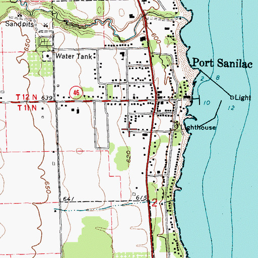 Topographic Map of Village of Port Sanilac, MI
