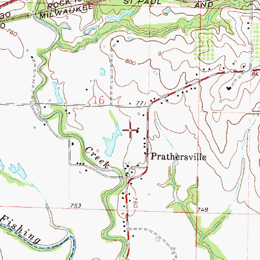 Topographic Map of Village of Prathersville, MO