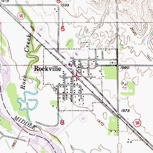 Topographic Map of Village of Rockville, NE