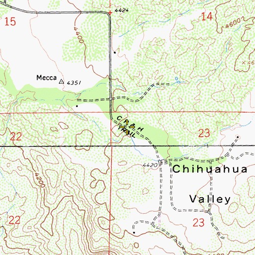 Topographic Map of C R and H Trail, CA