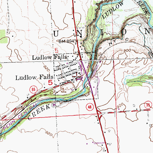 Topographic Map of Village of Ludlow Falls, OH