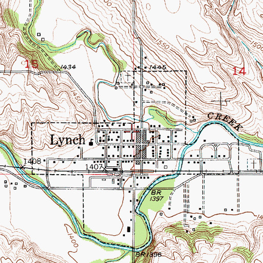 Topographic Map of Village of Lynch, NE