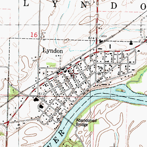 Topographic Map of Village of Lyndon, IL
