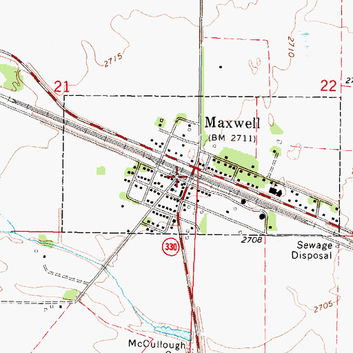 Topographic Map of Village of Maxwell, NE