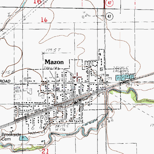 Topographic Map of Village of Mazon, IL