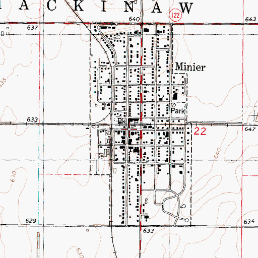 Topographic Map of Village of Minier, IL