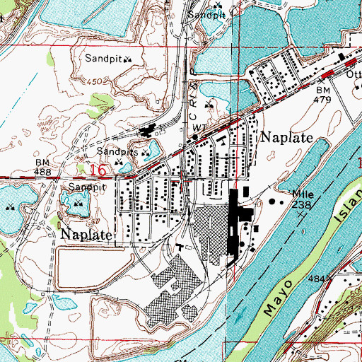 Topographic Map of Village of Naplate, IL