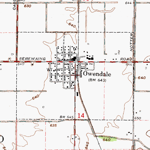 Topographic Map of Village of Owendale, MI