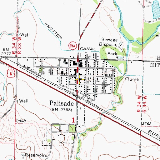 Topographic Map of Village of Palisade, NE