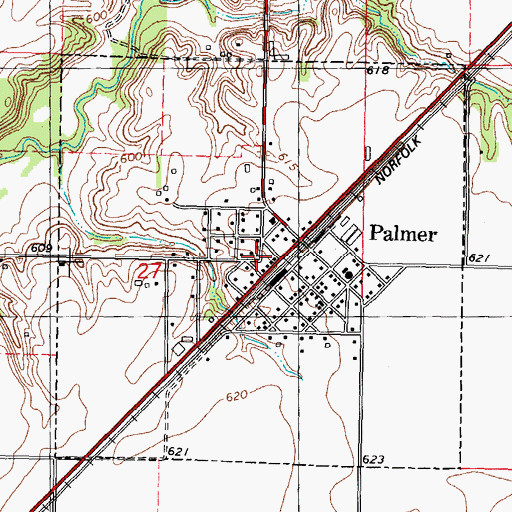 Topographic Map of Village of Palmer, IL