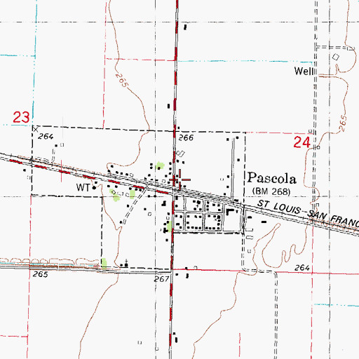 Topographic Map of Village of Pascola, MO