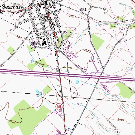 Topographic Map of Village of Seaman, OH