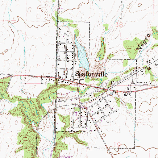 Topographic Map of Village of Seatonville, IL