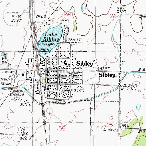 Topographic Map of Village of Sibley, IL
