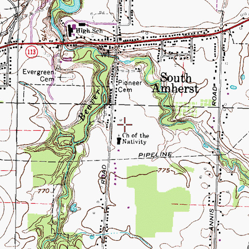 Topographic Map of Village of South Amherst, OH