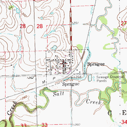 Topographic Map of Village of Sprague, NE