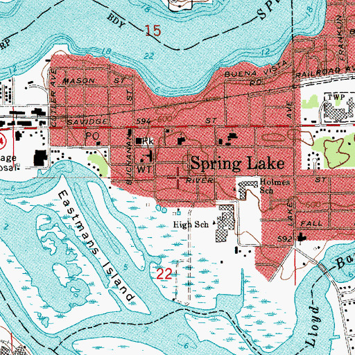 Topographic Map of Village of Spring Lake, MI