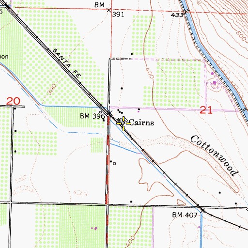 Topographic Map of Cairns, CA