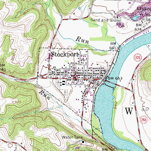 Topographic Map of Village of Stockport, OH