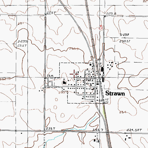 Topographic Map of Village of Strawn, IL