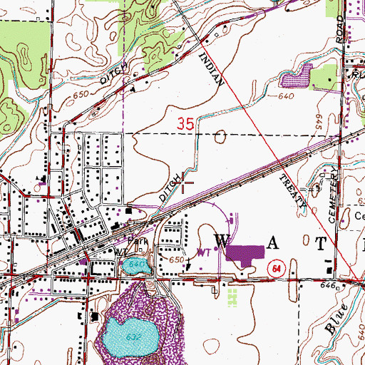 Topographic Map of Village of Whitehouse, OH