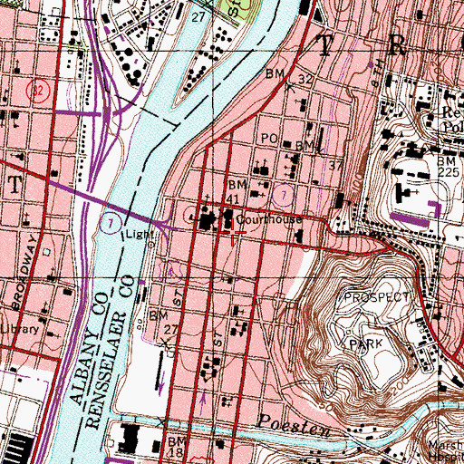 Topographic Map of Hart Memorial Library, NY