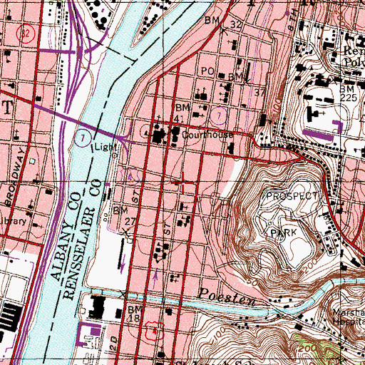 Topographic Map of Berith Sholom Temple, NY